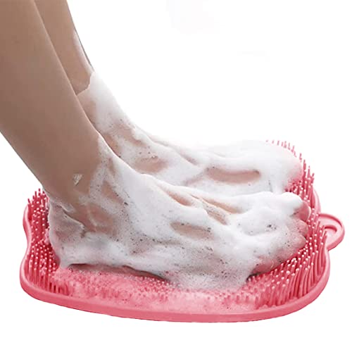 Tappetino massaggiante per piedi da doccia, tappetino per agopressione, spazzola per la pulizia dei piedi, con ventose antiscivolo per la cura dei piedi, migliora la circolazione e lenisce i piedi