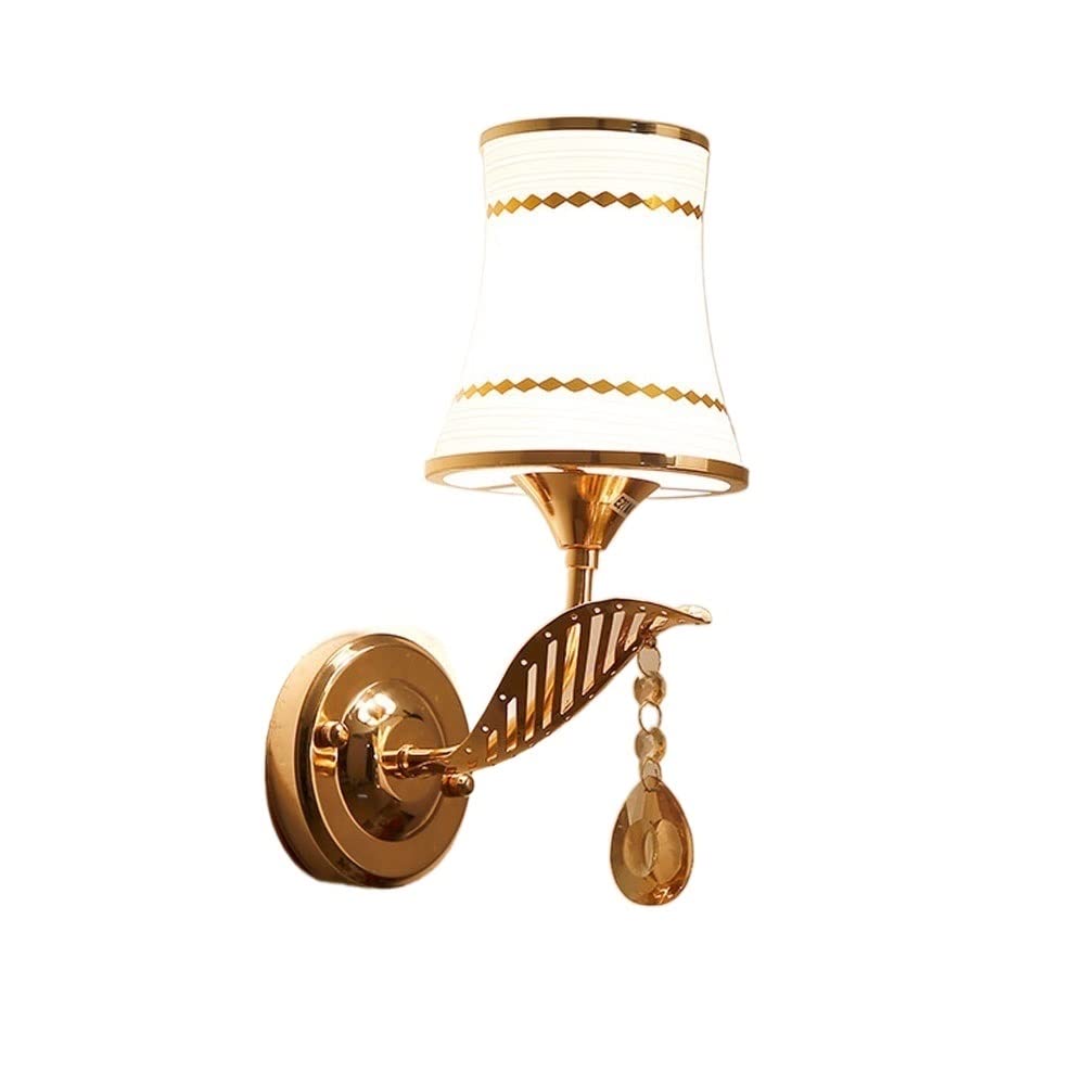HPTHLY Wall Mounted Light Simplicity Crystal Lantern Wrought Iron Metal Light Luxury Wall Lamp Wall Sconce,Wall Light Wall Lantern Glass Lantern Brass Lumin