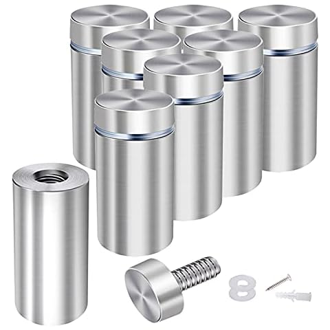 Osring 1in Dia x 2in Ln Wall Standoffs Stainless Steel Sign Standoff Holder, Brushed Nickel Screw Standoff Mount Glass Standoff Hardware for Acrylic Board and Sign Display, 8 Pack Cover
