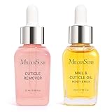 MelodySusie 25ML Cuticle Care Kit - Cuticle Oil and Cuticle Remover, Cuticle Nourishes and Softener, Promotes Nail Growth and Strength for Home and Salon Use 2PCS