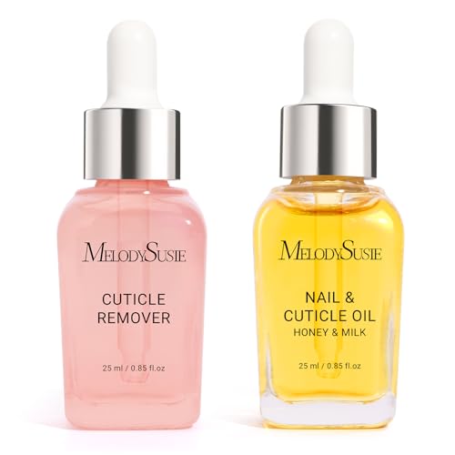MelodySusie 25ML Cuticle Care Kit – Cuticle Oil and Cuticle Remover, Cuticle Nourishes and Softener, Promotes Nail Growth and Strength for Home and Salon Use 2PCS