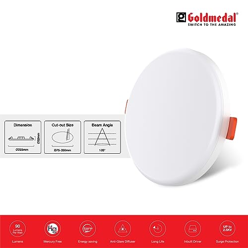 Image of Goldmedal Zion 21W LED Round Panel Light for Bedroom, Living Room, Dining Room, Kitchen - Cool Daylight (6500K) | Pack of 1