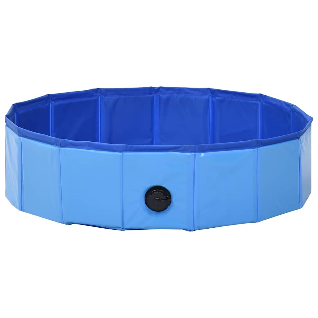 Piscina para perros plegable azul 80 x 20 cm PVC antideslizante, piscina infantil resistente para mascotas, interior y exterior, ideal para verano, accesorios para perros para refrescarse y