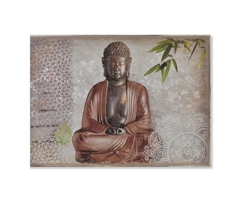 LEKE GO Tapa Contador de Luz o Cubrecontador Electricos de Madera Buda Oriental Marron de 46x6x32 cm, Cubre Contador para Entrada Pasillo (Buda Marron)