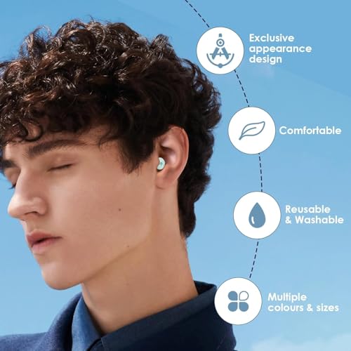 Image of Loop Earplugs for Noise Reduction High Fidelity Ear Protection for Concerts, Work, Noise Reduction, Studying, Musicians, Motorcycles, Relaxation - SNR 33 Filter Sound Blocking - Reusable Flexible Earplugs for Sleep - Travel , 4 Ear Tips in XS,S,M, L (Sea Green, One Size)