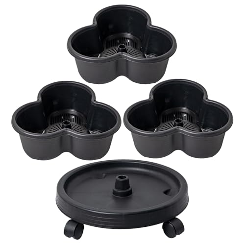 Flor Stackable, Olla - Gran Negro Diseño Tiered | For Herbs, Fresas, Flores – Ollas durables de ahorro de espacio para entusiastas de la jardinería