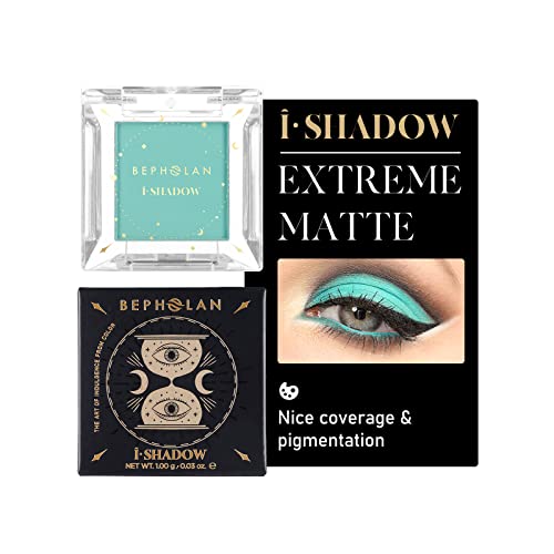 Bepholan Single Matte Teal Blue Eyeshadow Palette Light Baby Blue Green Eyeshadow For Mermaid Makeup Eyeliner,Teal Drea #TOP5