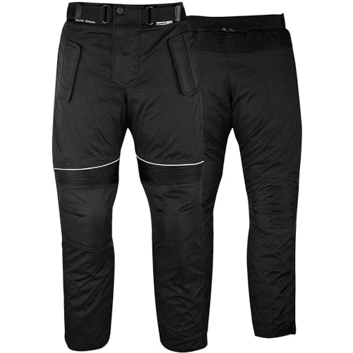 German Wear GW350T - Pantalones de Moto, Negro, 56