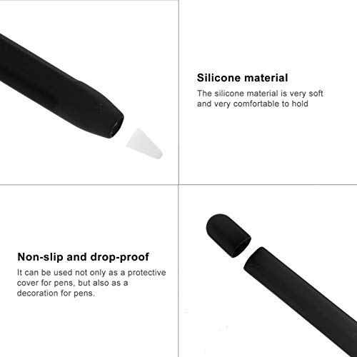 UKCOCO Touchscreen-Stifthülle Schwarz Schale Kompatibel für iPencil Generation Herbst Herbst Halter Abdeckung Hülse Nib Abdeckung Nicht- Grip Zubeh?r- Silikonform Stiftabdeckung – Bild 7