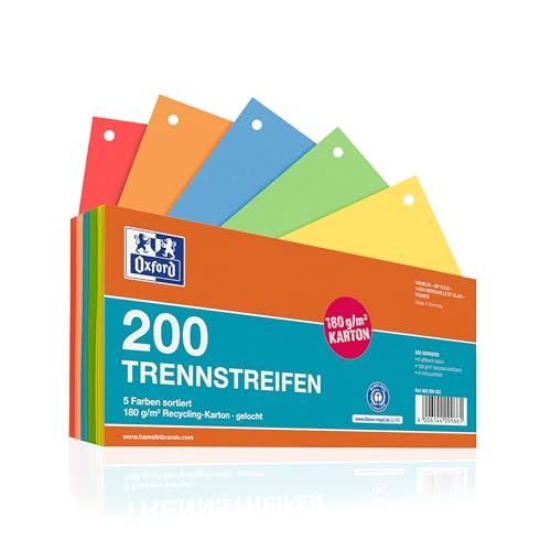 Oxford Trennstreifen, 200 Stück, 5 intensive Farben, gelocht,...