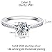 SAMIOVJ Moissanite Engagement Rings for Women, 1ct 1.5ct 2ct D Color Round Diamond Solitaire Engagement Ring, White Gold Plated Sterling Silver Wedding Promise Rings
