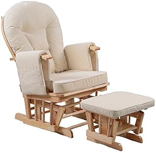 Serenity Nursing Glider Maternity Chair with Footstool  (Natural)