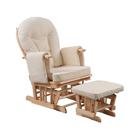 Serenity Nursing Glider Maternity Chair with Footstool … (Natural) Cover