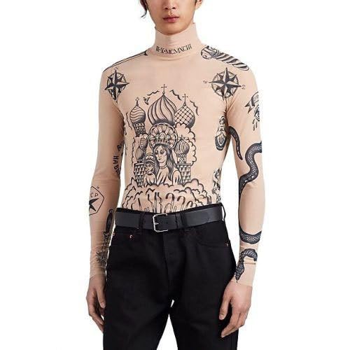 Amazon.com: DDWRGD Tattoo Long Sleeve T-Shirt for Men Turtleneck