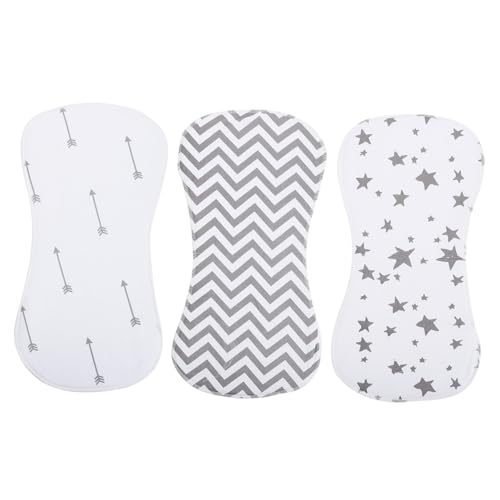 DECOMELODY 3 Piezas Paños de Algodón para Niña Toallas Absorbentes de Sudor y Saliva Suaves y Seguros para Recién Nacidos Diseño Estampado para Cuidado Infantil Diario
