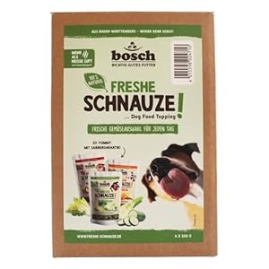 Bosch Freshe Schnauze – Gemüsekiste Aktionspaket 6 x 200 g | Mixpaket mit Roten, Grünen und Gelben Toppings für Hundefutter | Für Trockenfutter und Nassfutter geeignet