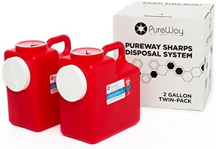 2 Gallon 2 Pack MailBack Sharps Disposal Container – Secure Needle Box for Safe Medical Waste & Used Syringe Disposal | Sharps Container for Home Use, Travel and Clinics