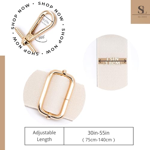 Image of S&loyoe Thickened Solid Color Purse Straps Replacement Crossbody Bag Strap Adjustable Wide Guitar Straps for Handbags 1.5inch