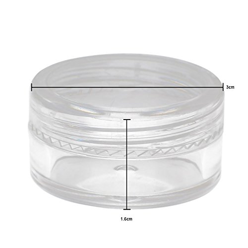 NALATI 50 Stück Döschen - 5g or 5ml Cremedose klar transparent mit Schraubdeckel - Leerdose - für Acrylpulver, Strass… – Bild 3