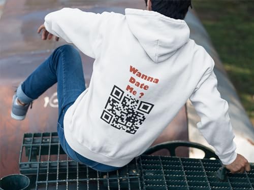 Personalized QR code Wanna Date Me Unisex Hoodie/Viral Instagram Hoodie/Scan Me Social Media Hoodie2