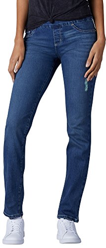 Lee Women's Petite Slimming Fit Rebound Straight Leg Pull on Jean