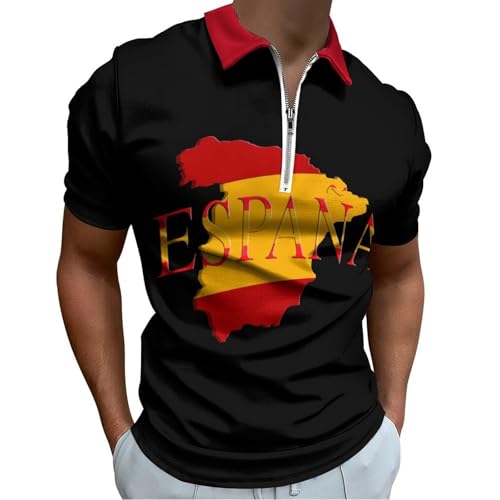 Polo homme extensible et léger drapeau espagnol t-shirt confortable