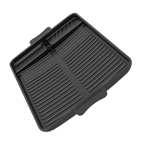 OUNONA Parrilla Al Aire Libre Placa De Parrilla Sartén Branquial Sartenes Interrogatorio Intenso Antiadherente Exterior Inoxidable Rallar Interior Cámping Acero Pequeño Negro Aluminio