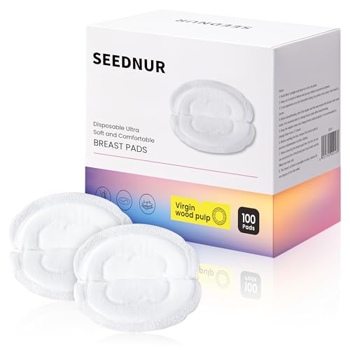 Breast Pads 100 Disposable Breastfeeding Pads Ultra-Thin and Breathable Disposable Breast Pads Absorbent Breast Pads Soft and Skin-Friendly Suitable for Both Day and Night Use