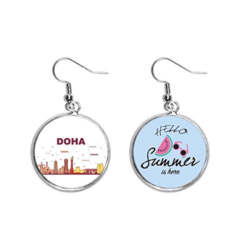 Pendientes de sandía Doha City en arcilla para el verano
