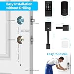 WiFi Front Dook Locks Sets, Miuedo Keyless Entry with HandleSets with Electronic Keypads, Biological Fingerprint Smart Deadbolt, Auto-Lock, Wi-Fi Acess, Gateway Included (Black) - Image 5
