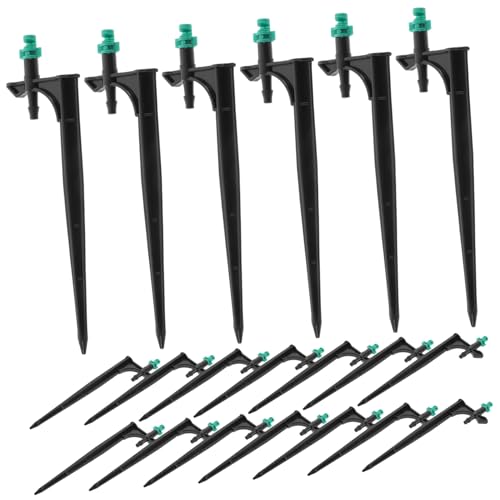 LOORGVEL 20 Piezas Boquilla Nebulizadora Ajustable para Riego de Jardín y Césped Unidades con Soporte de Inserción Microaspersor para Irrigación Huertos y Frutales