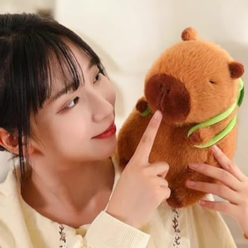 Image of FuzzyTales Capybara Soft Toy with Turtle Backpack 45cm | Stuffed Plush Animal for Kids & Adults | Kawaii Cute Animal for Cuddles, Gifts & Room Decor | for Birthday, Thanksgiving and Every Event (45cm)