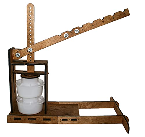 Dutch Wooden Cheese Press - Cheese Making Kit (Wooden Cheese Press with Lever and 2 Cheese Molds 1.2L)-Cheese Press for Home Cheese Making pressure up to 250 lbs