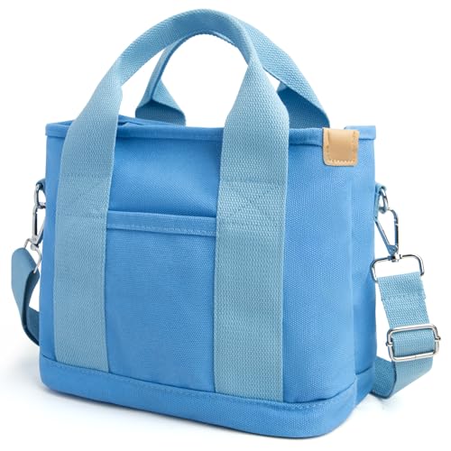 IwIeIaIrI Canvas Tote Bag for Women with Multi Pockets,Trendy Shoulder Handbag with Compartments for Shopping,Work,Beach