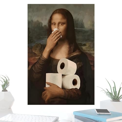 Toile décorative humoristique pour égayer les WC sombres d'une maison