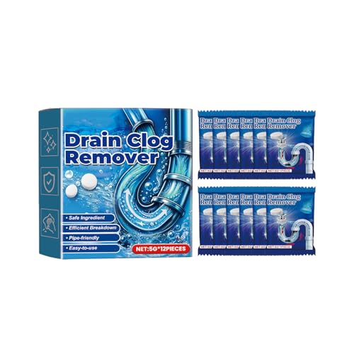 Limpiador Efervescente Multifuncional,Pastillas Efervescentes Desatascadoras Profesionales For Desagües,Fórmula De Acción Rápida,Destapan Desagües De Cocina Y Baño,12PCS