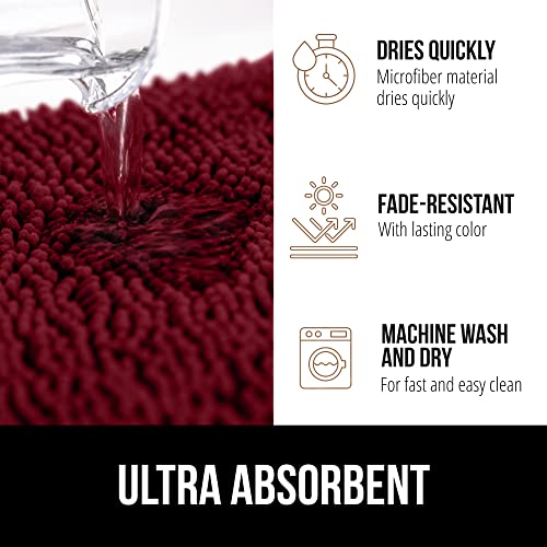 image for Gorilla Grip Bath Rug Mat 60x17, Thick Soft Absorbent Chenille, Quick 