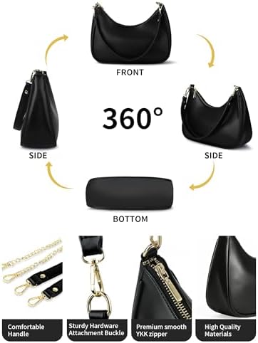 Small Shoulder Bags for Women, Mini Purse Vegan Leather Shoulder Bag - 4