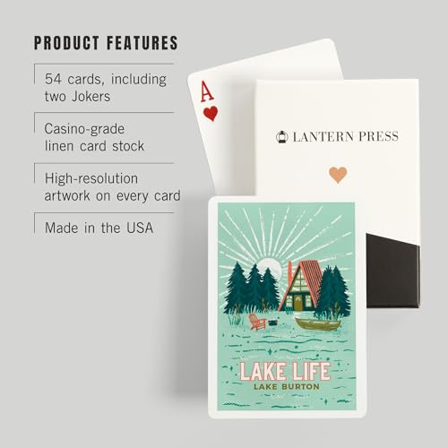 Lantern Press Lake Burton, cartas póker para adultos miniatura 3