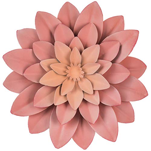 3D Metal Succulent Wall Decor - Pink, Hand Painted, Hanging Metal Flowers Wall Decor For Living Room, Bedroom, Kitchen, Bathroom - Flower Wall Art For Indoor & Outdoor Decor #TOP5