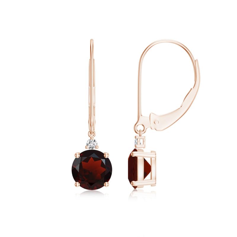 Image of Goldhartz 2 Ct. Natural Amethyst 6 mm Leverback Earrings for Women in 14k Gold Micron Plated 925 Sterling Silver, January Birthstone Dangle Earrings Jewelry for Her