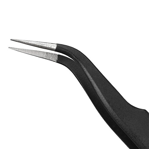 Uxcell Esd-15 Tweezers, Anti-Static Stainless Steel Non-Magnetic Curved Tip For Craft Jewelry Electronics, 4.8" Overall Length #TOP3