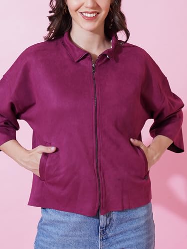Image of 9 Impression Women's Printed Bomber Jackets | Full Zipper Regular Jacket | Casual Sweatshirt | Oversized Jackets for Women | Outdoor Office Wear Winter Jackets