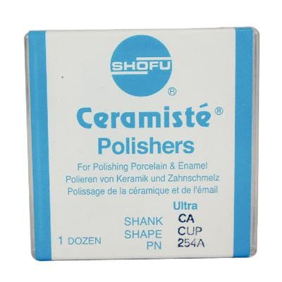 Shofu Dental 254A Ceramiste Polisher Cups CA Ultra Knife Edge 12/Pk