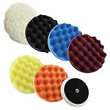 ABN Polishing Pads Kit, 8in - 5pc Drill Buffing Kit, Buffer Pad Drill Attachments, Car Foam Polishers for Vehicles Set