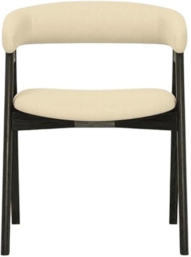 Miniatura 3 de Alpine Furniture Cove - Juego de 2 sillas de comedor vintage negras con respaldo curvo, marco de madera de goma maciza, estilo moderno para cocina