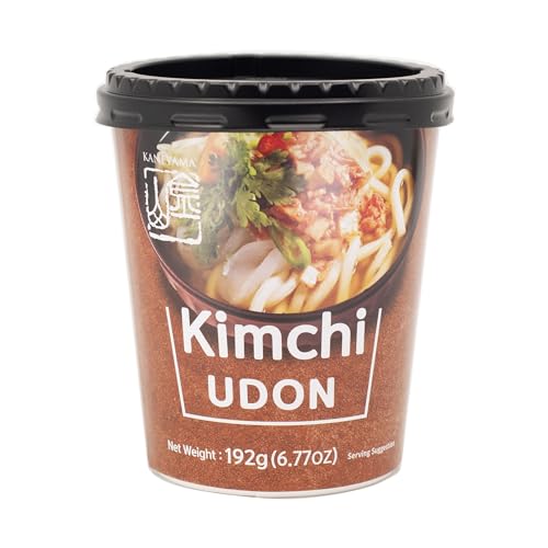 Kaneyama – Noodle Soup Cup, Japanese-Style Udon, Shoyu-Kimchi-Spicy Flavor, Instant & Microwavable Chewy Fresh Noodles, Restaurant Grade Delicious Taste, 6.77 Oz (Pack of 1) (Kimchi)