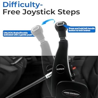 Bopowo Handicap Drivers Fixed Hand Controls Permanent Device, Driving Hand Controls Car Pedal Assist Controls（Highly Adaptable Version）