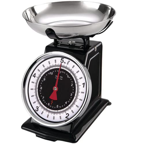 Starfrit 080211-003-0000 Retro Mechanical Kitchen Scale, Silver/Black,8.9"L x 8.9"W x