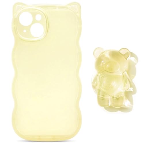 ZENIX DESIGN TECH iPhone 15 Plus�p�X�}�z�P�[�X �O���b�v�t���P�[�X �X�^���h �L�� �˂� �E�F�[�u �N���A ZX-mimico (�C�G���[, iPhone 15 Plus)